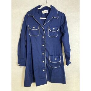 California girl Vintage Medium Navy Blue 60's Shift Women's Dress